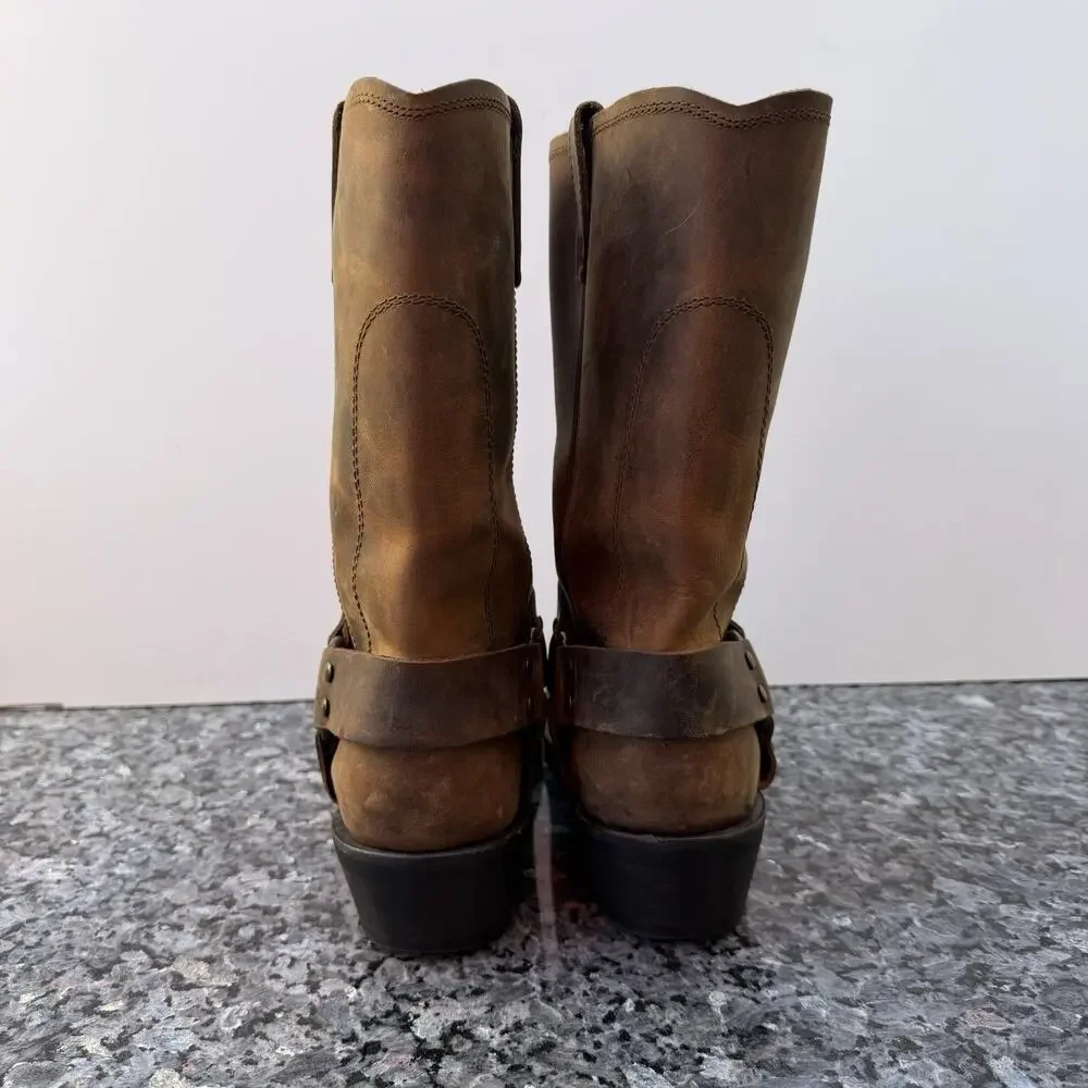 Dingo Dean Harness Motorcycle Brown Casual Boots DI19076 Men’s Size 9D